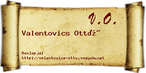Valentovics Ottó névjegykártya