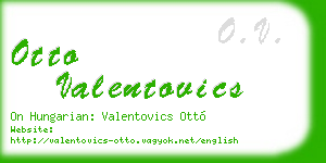 otto valentovics business card